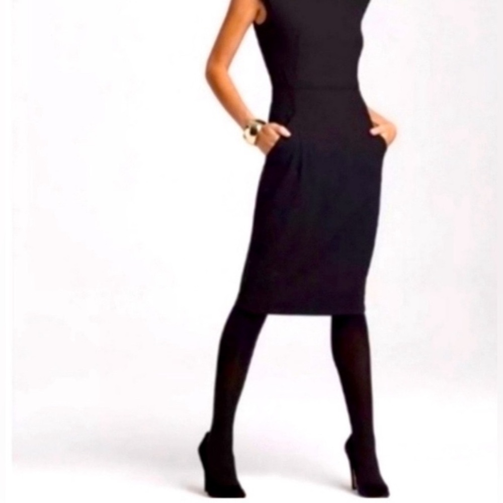 NWT | THEORY | Syerra Wool Sheath Midi Dress | Polished Suiting Black | size 8